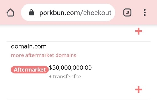 极品行业域名Domain.com标价5000万美金出售