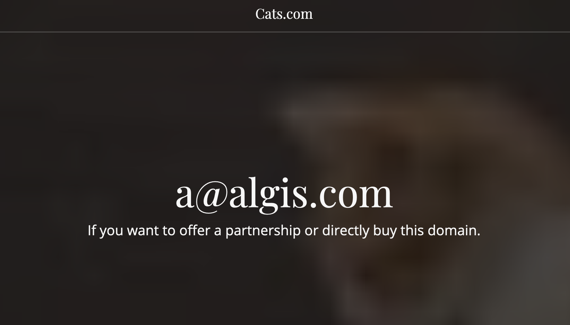 低于50万美元都免谈，域名cats.com真值100万美元吗？