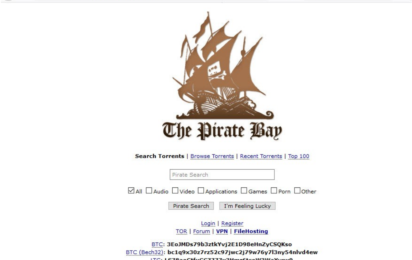 域名“海盗湾”PirateBay.com 以34万结拍，对应最大BT网站