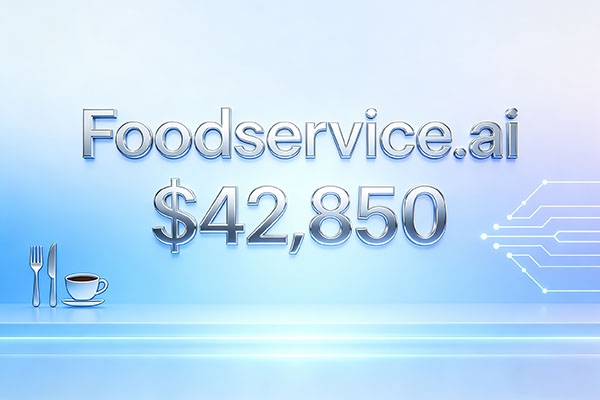 Foodservice.ai以42,850美元售出，AI餐饮赛道域名价值持续爆发