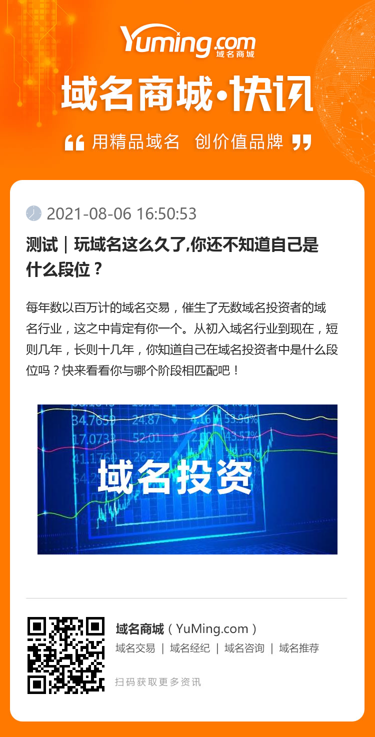 测试|玩域名这么久了,你还不知道自己是什么段位?
