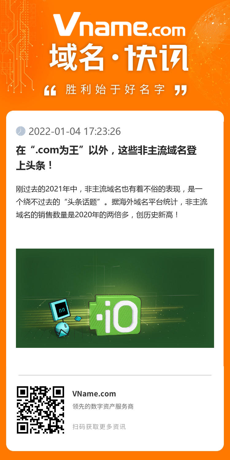 在“.com为王”以外,这些非主流域名登上头条!