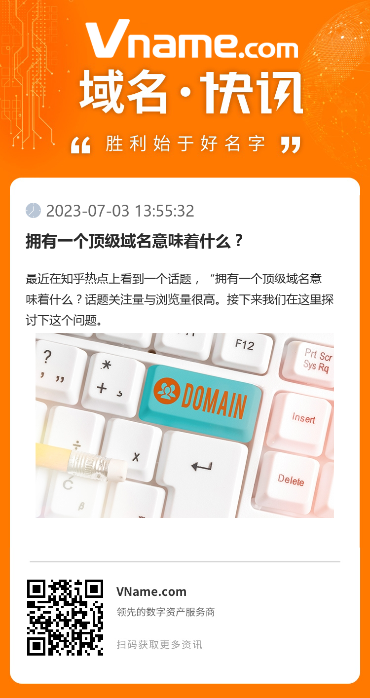 拥有一个顶级域名意味着什么？