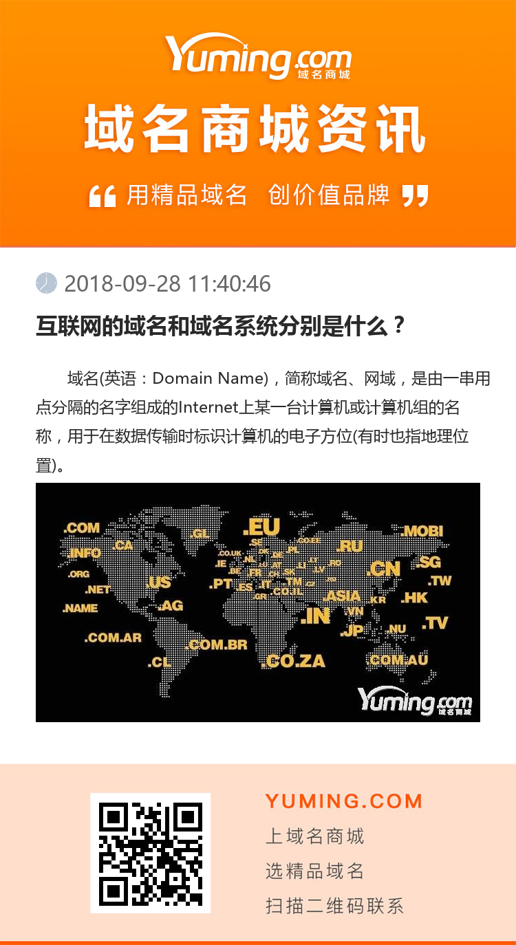 互联网的域名和域名系统分别是什么？