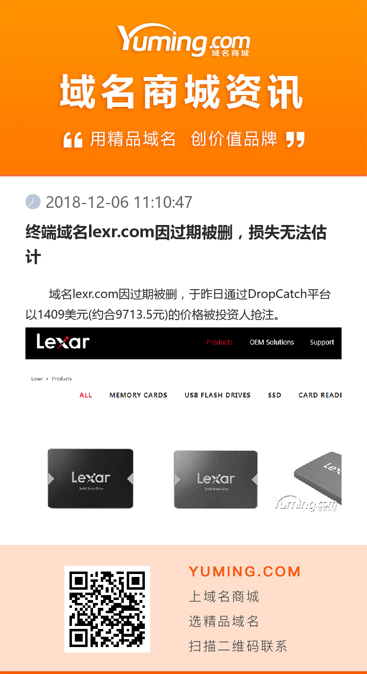 终端域名lexr.com因过期被删，损失无法估计