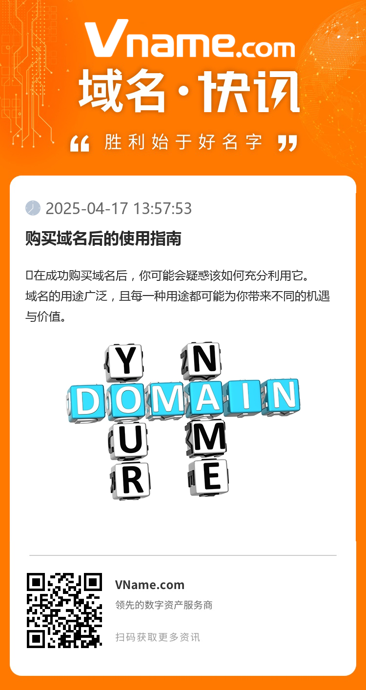 购买域名后的使用指南