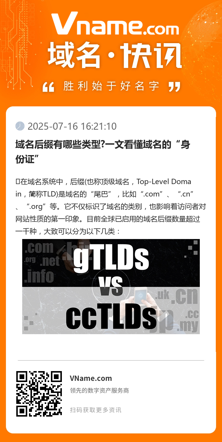 域名后缀有哪些类型?一文看懂域名的“身份证”